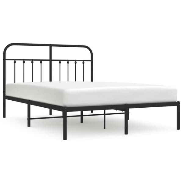The Living Store sengeramme med sengegavl 140x190 cm metal sort - Senge & sengeramme