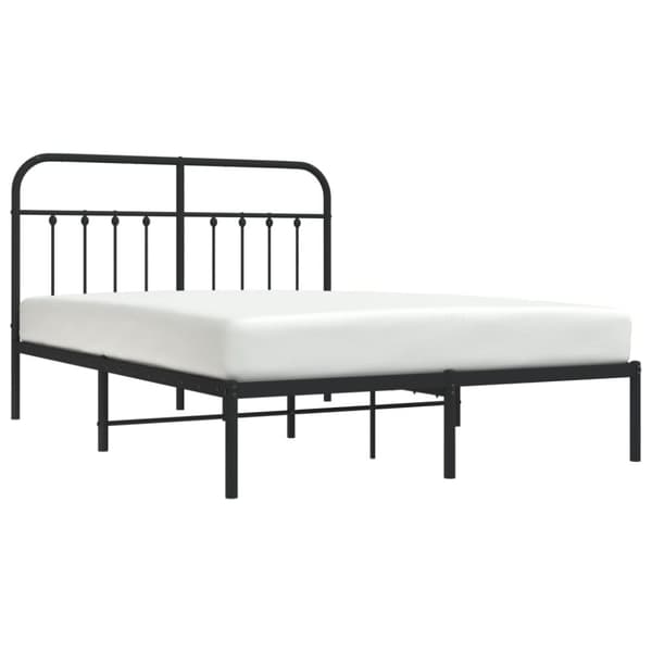The Living Store sengeramme med sengegavl 140x190 cm metal sort - Senge & sengeramme