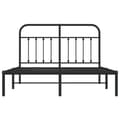 Miniatyrbillede 7 af 11: The Living Store sengeramme med sengegavl 140x190 cm metal sort -  Senge & sengeramme