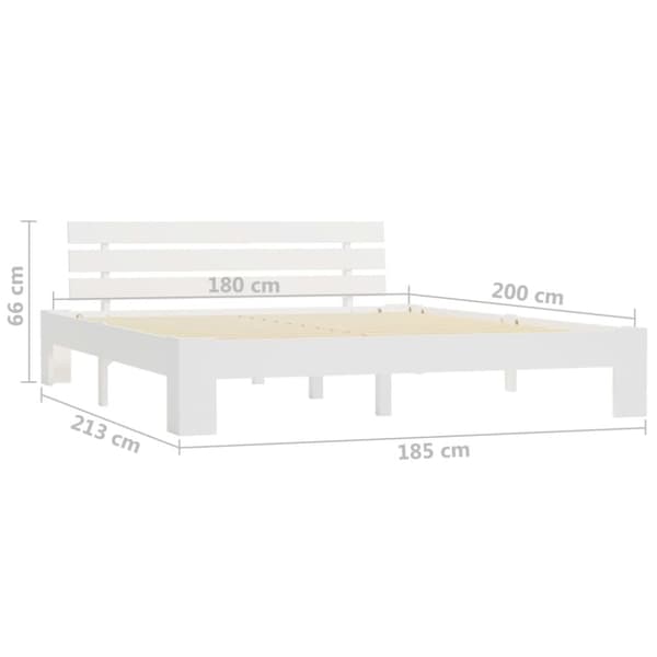 The Living Store sengestel massivt fyrretræ 180 x 200 cm hvid - Senge & sengeramme
