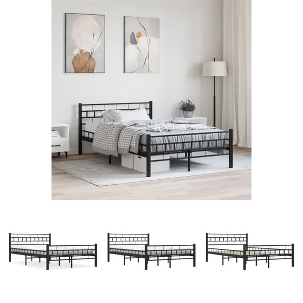The Living Store sengestel 120 x 200 cm stål sort -  Senge & sengeramme