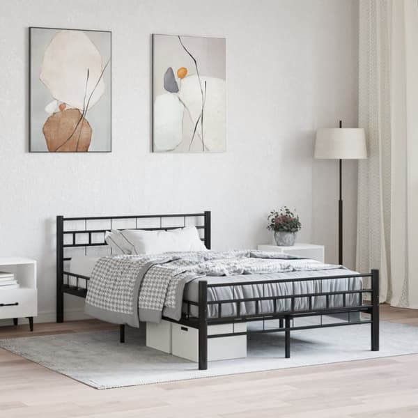 The Living Store sengestel 140 x 200 cm stål sort -  Senge & sengeramme