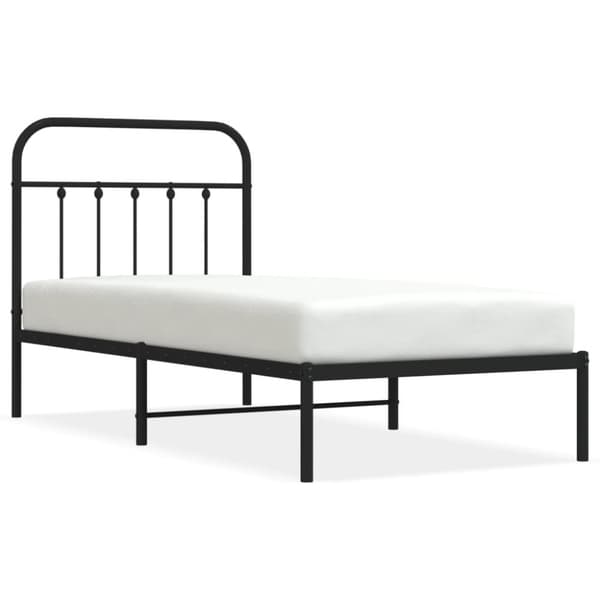 The Living Store sengeramme med sengegavl 90x200 cm metal sort -  Senge & sengeramme