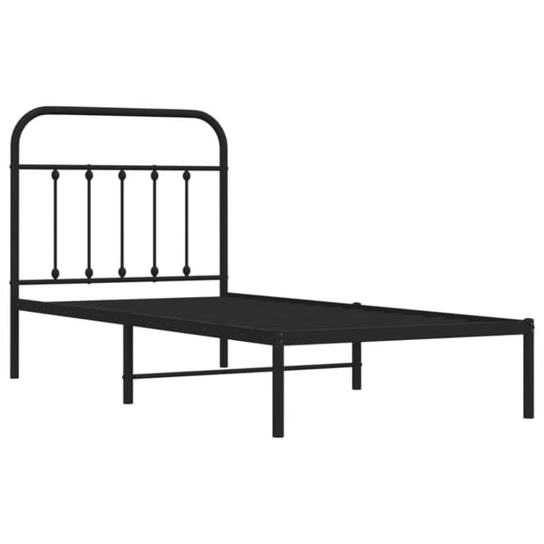 The Living Store sengeramme med sengegavl 90x200 cm metal sort - Senge & sengeramme