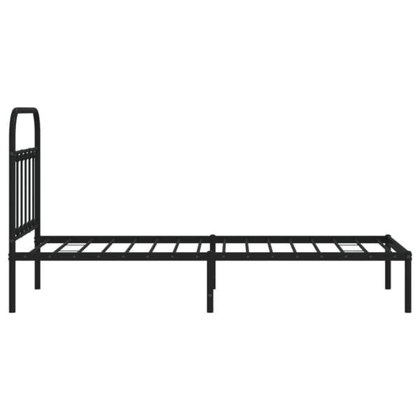 The Living Store sengeramme med sengegavl 90x200 cm metal sort -  Senge & sengeramme