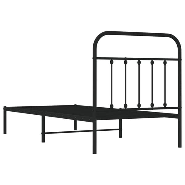 The Living Store sengeramme med sengegavl 90x200 cm metal sort -  Senge & sengeramme