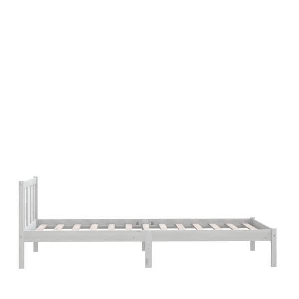 The Living Store sengeramme 75x190 cm Small Single massivt fyrretræ hvid - Senge & sengeramme