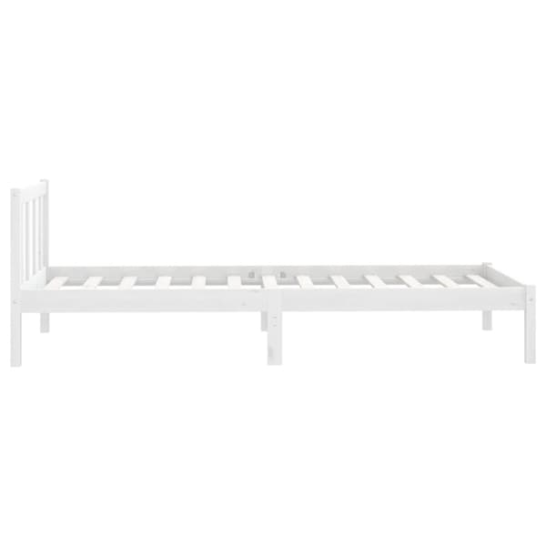 The Living Store sengeramme 75x190 cm Small Single massivt fyrretræ hvid - Senge & sengeramme