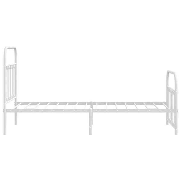 The Living Store sengeramme med sengegavl og fodgærde 90x200 cm metal hvid - Senge & sengeramme