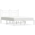 Miniatyrbillede 3 af 11: The Living Store sengeramme med sengegavl 140x190 cm metal hvid -  Senge & sengeramme