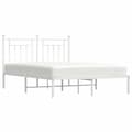 Miniatyrbillede 5 af 11: The Living Store sengeramme med sengegavl 140x190 cm metal hvid -  Senge & sengeramme