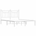 Miniatyrbillede 6 af 11: The Living Store sengeramme med sengegavl 140x190 cm metal hvid -  Senge & sengeramme
