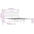 Miniatyrbillede 11 af 11: The Living Store sengeramme med sengegavl 140x190 cm metal hvid -  Senge & sengeramme