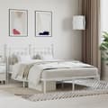Miniatyrbillede 2 af 11: The Living Store sengeramme med sengegavl 140x190 cm metal hvid -  Senge & sengeramme