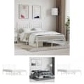 Miniatyrbillede 1 af 11: The Living Store sengeramme med sengegavl 140x190 cm metal hvid -  Senge & sengeramme