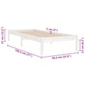 Miniatyrbillede 9 af 9: The Living Store sengeramme 90x190 cm Single massivt træ hvid -  Senge & sengeramme