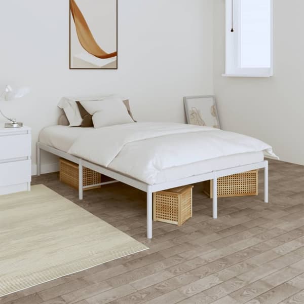 The Living Store sengeramme 120x190 cm metal hvid -  Senge & sengeramme