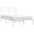 Miniatyrbillede 4 af 11: The Living Store sengeramme med sengegavl 120x190 cm metal hvid -  Senge & sengeramme