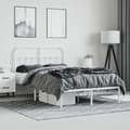 Miniatyrbillede 5 af 11: The Living Store sengeramme med sengegavl 120x190 cm metal hvid -  Senge & sengeramme