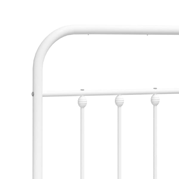 The Living Store sengeramme med sengegavl 120x190 cm metal hvid - Senge & sengeramme