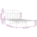 Miniatyrbillede 11 af 11: The Living Store sengeramme med sengegavl 120x190 cm metal hvid -  Senge & sengeramme