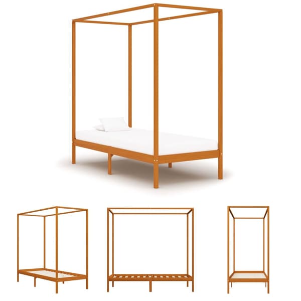 The Living Store Pylvässänky hunajanruskea täysi mänty 100x200 cm -  Sängyt & sängynrungot
