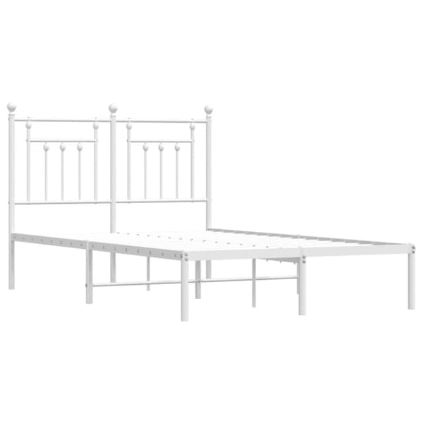 The Living Store sengeramme med sengegavl 120x190 cm metal hvid - Senge & sengeramme