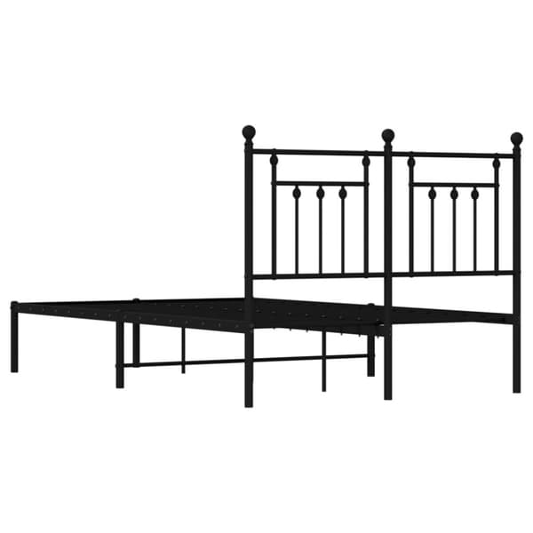 The Living Store sengeramme med sengegavl 120x190 cm metal sort - Senge & sengeramme