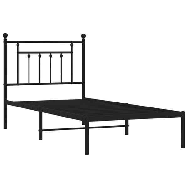 The Living Store sengeramme med sengegavl 90x190 cm metal sort - Senge & sengeramme