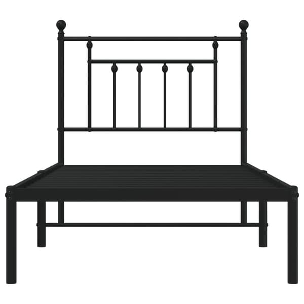 The Living Store sengeramme med sengegavl 90x190 cm metal sort - Senge & sengeramme