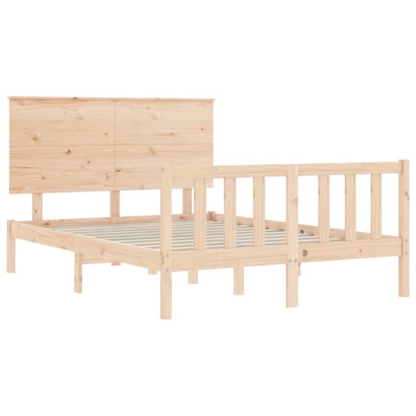 The Living Store sengeramme med sengegavl dobbelt massivt træ - Senge & sengeramme