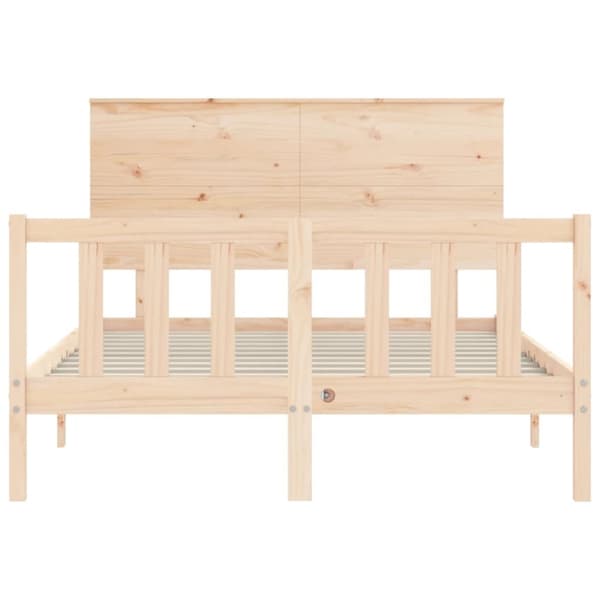 The Living Store sengeramme med sengegavl dobbelt massivt træ - Senge & sengeramme