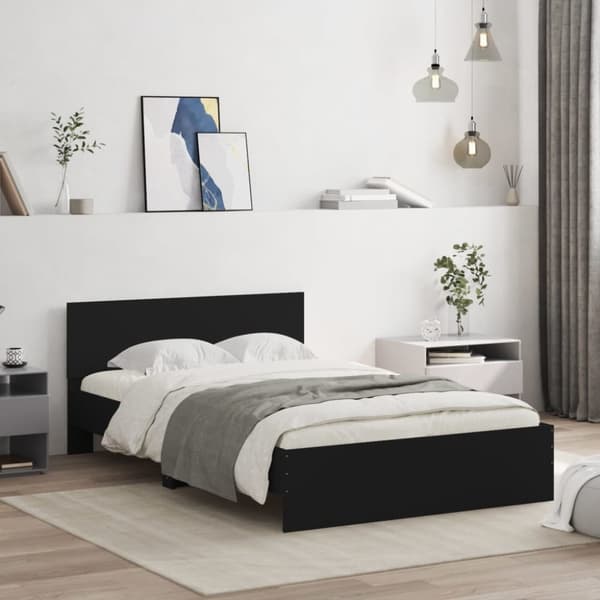 The Living Store sengeramme med sengegavl 120x200 cm sort - Senge & sengeramme