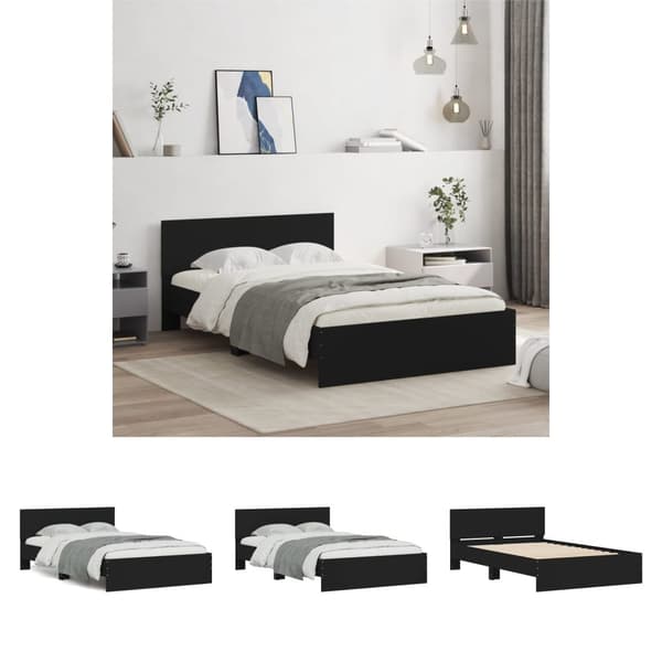 The Living Store sengeramme med sengegavl 120x200 cm sort -  Senge & sengeramme