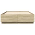 Miniatyrbillede 5 af 11: The Living Store sengeramme med LED-lys 120x200 cm konstrueret træ sonoma-eg -  Senge & sengeramme
