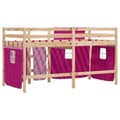 Miniatyrbild 7 av 11: The Living Store Loftsäng med rutschkana rosa 80x200 cm massiv furu -  Sängar & sängramar