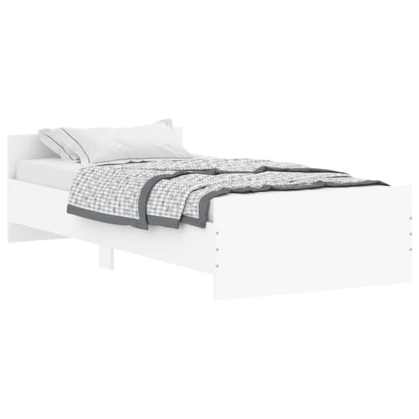The Living Store sengeramme 90x190 cm konstrueret træ hvid -  Senge & sengeramme