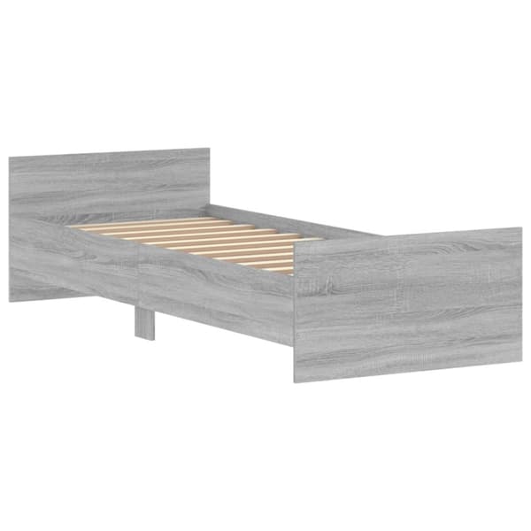 The Living Store sengeramme 75x190 cm konstrueret træ grå sonoma-eg - Senge & sengeramme