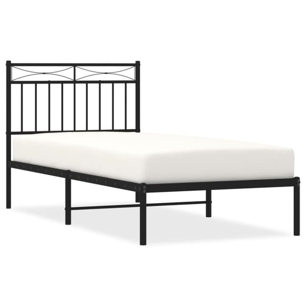 The Living Store sengeramme med sengegavl 90x200 cm metal sort - Senge & sengeramme