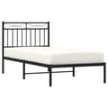 Miniatyrbillede 4 af 10: The Living Store sengeramme med sengegavl 90x200 cm metal sort -  Senge & sengeramme