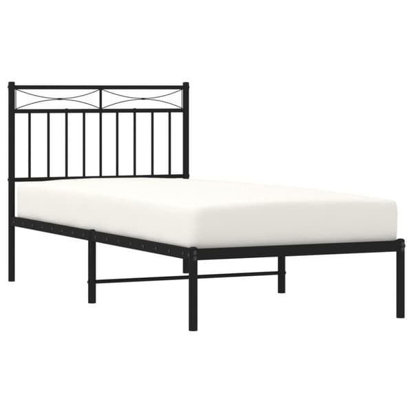 The Living Store sengeramme med sengegavl 90x200 cm metal sort -  Senge & sengeramme