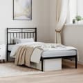 Miniatyrbillede 2 af 10: The Living Store sengeramme med sengegavl 90x200 cm metal sort -  Senge & sengeramme