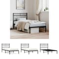 Miniatyrbillede 1 af 10: The Living Store sengeramme med sengegavl 90x200 cm metal sort -  Senge & sengeramme