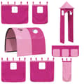 Miniatyrbild 10 av 11: The Living Store Loftsäng med torn rosa 80x200 cm massiv furu -  Sängar & sängramar