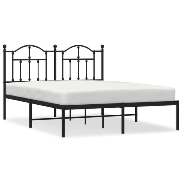 The Living Store sengeramme med sengegavl 140x190 cm metal sort - Senge & sengeramme