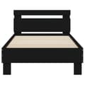 Miniatyrbillede 6 af 11: The Living Store sengeramme med sengegavl 90x200 cm konstrueret træ sort -  Senge & sengeramme