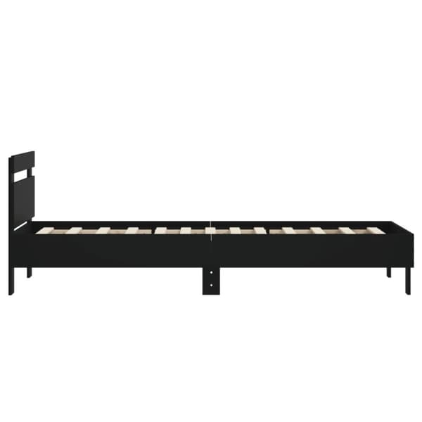 The Living Store sengeramme med sengegavl 90x200 cm konstrueret træ sort - Senge & sengeramme
