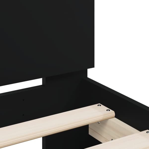 The Living Store sengeramme med sengegavl 90x200 cm konstrueret træ sort - Senge & sengeramme