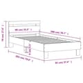 Miniatyrbillede 11 af 11: The Living Store sengeramme med sengegavl 90x200 cm konstrueret træ sort -  Senge & sengeramme
