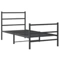 Miniatyrbillede 3 af 11: The Living Store sengeramme med sengegavl og fodgærde 90x200 cm metal sort -  Senge & sengeramme